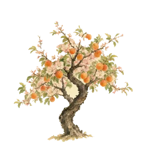 A small blossoming apricot tree